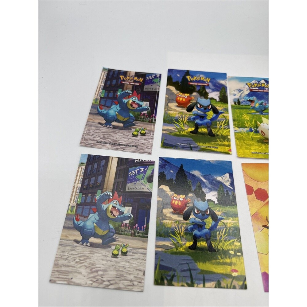 Pokémon Art Card Feraligatr #0160/Darumaka #0554/Dragonite #0149 &Stickers Preow - Picture 2 of 5